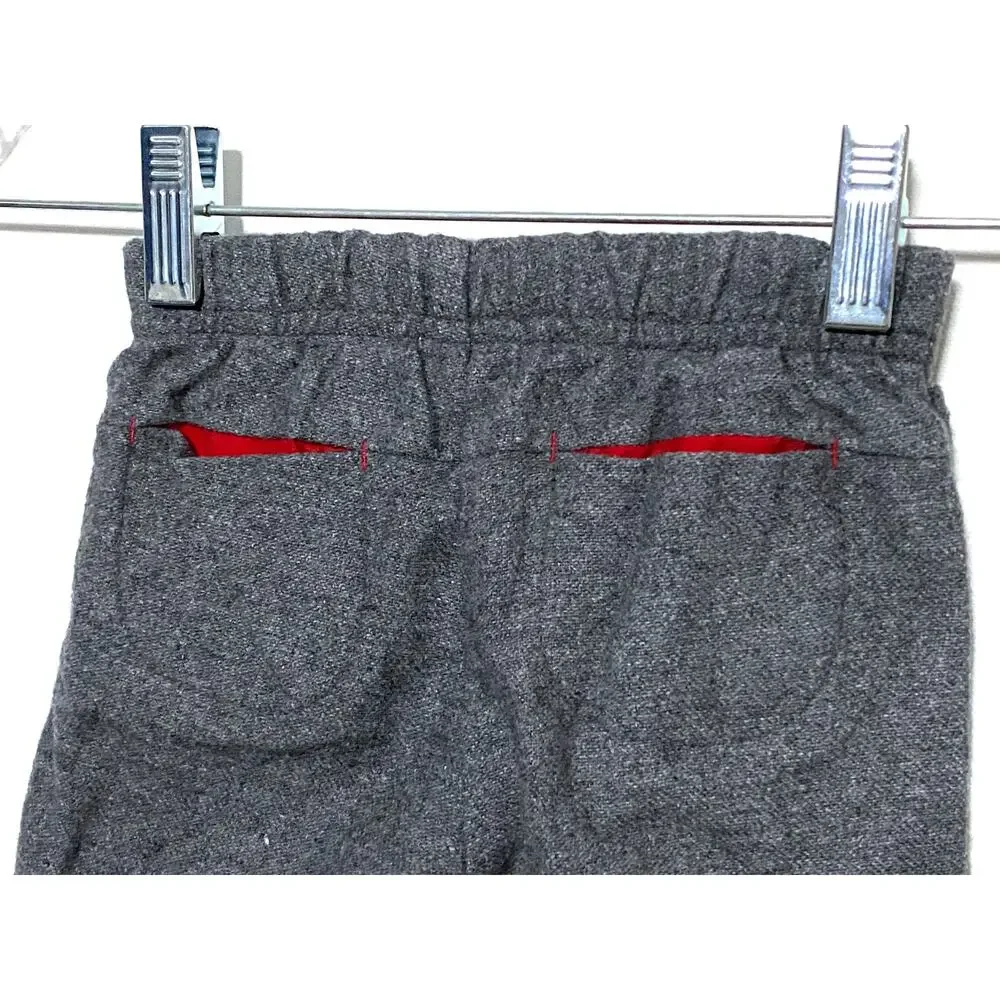 Baby Gap Newborn 12-17 Lbs Gray Pants Red Cuffs Wool Blend Y2K Classic Preppy